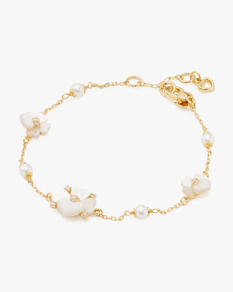 Precious Pansy Scatter Bracelet, White Multi/Gold, ProductTile