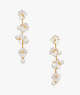 Precious Pansy Statement Linear Earrings, White Multi/Gold, ProductTile
