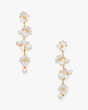 Precious Pansy Statement Linear Earrings, White Multi/Gold, Product