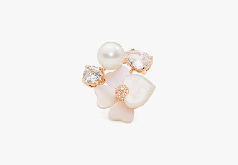 Precious Pansy Cluster Studs, White Multi, Product