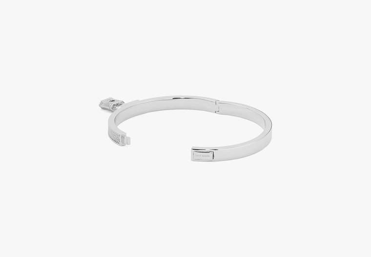 Lock And Spade Pavé Bangle, Silver, Product