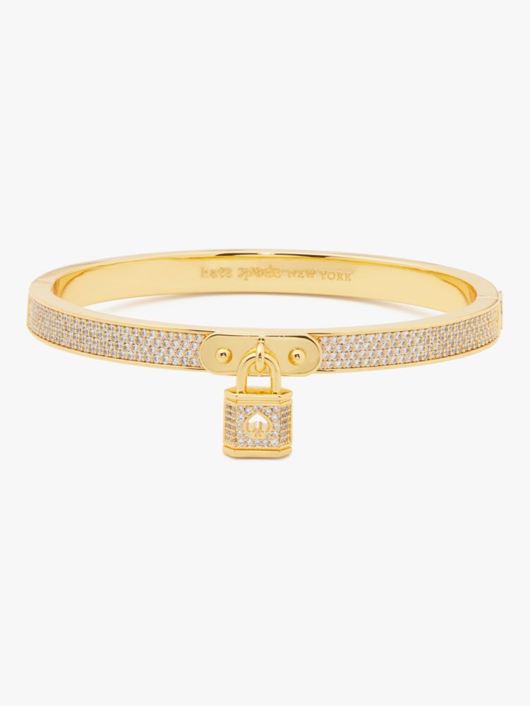 Women's gold. lock and spade pave bangle | Kate Spade New York NL