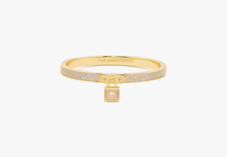 Lock And Spade Pavé Bangle, Gold, Product