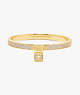 Lock And Spade Pavé Bangle, Gold, ProductTile