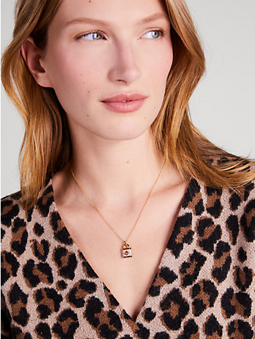 Women's gold. lock and spade pave mini pendant | Kate Spade New York NL
