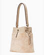 Marti Large Shearling Bucket Bag, Light Sand, Product