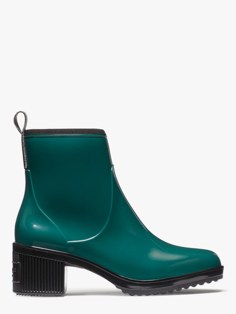 Kate Spade Puddle Rain Booties In Arugula/black/parchment