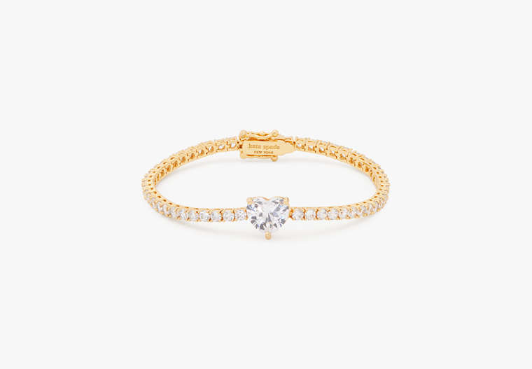 My Love Heart Tennis Bracelet, Clear/Gold, Product