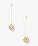 On The Dot Sphere Linear Earrings, Clear/Gold, ProductTile