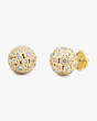 On The Dot Sphere Studs, Clear/Gold, Product