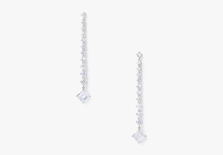 Magic Moment Linear Earrings, Clear/Silver, Product