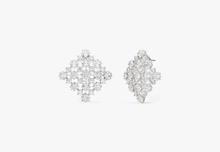 Magic Moment Statement Studs, Clear/Silver, Product