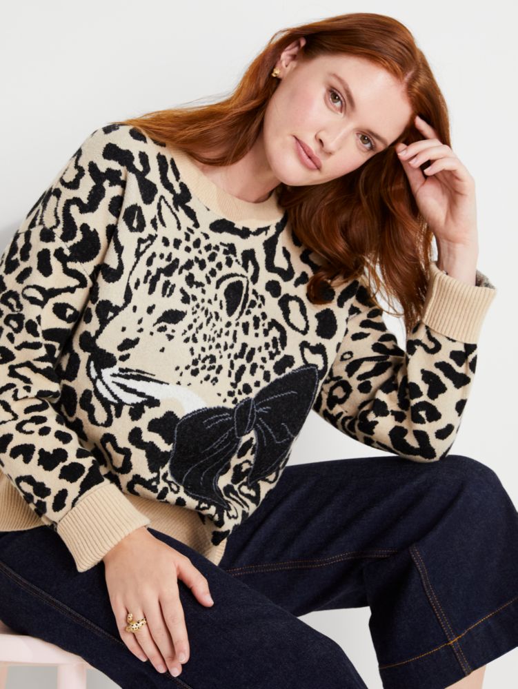 Leopard Bow Sweater | Kate Spade New York