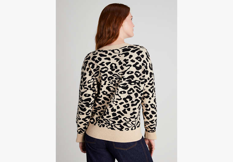 Leopard Bow Sweater, Roasted Cashew, Product