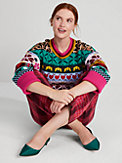 spade flower intarsia sweater, , s7productThumbnail
