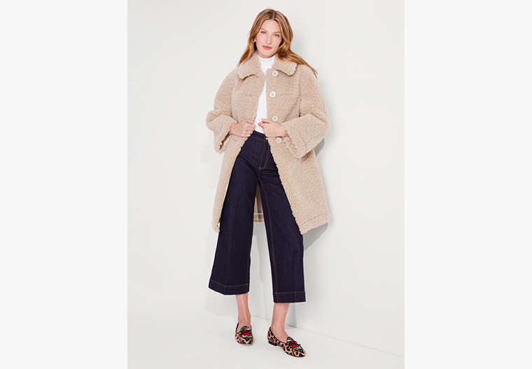 Faux Shearling Coat, Atlantic Sand, Product image number 0