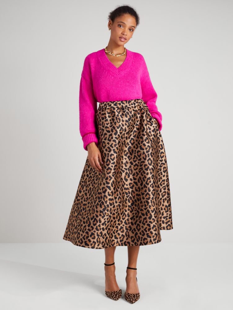 Ambassade panik Forestående Leopard Jacquard Midi Skirt | Kate Spade New York