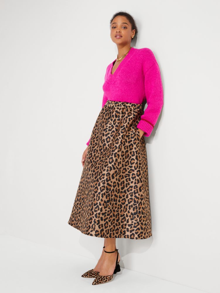 Leopard Jacquard Midi Skirt | Kate Spade New York