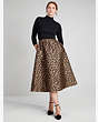 Leopard Jacquard Midi Skirt, Roasted Cashew, Product