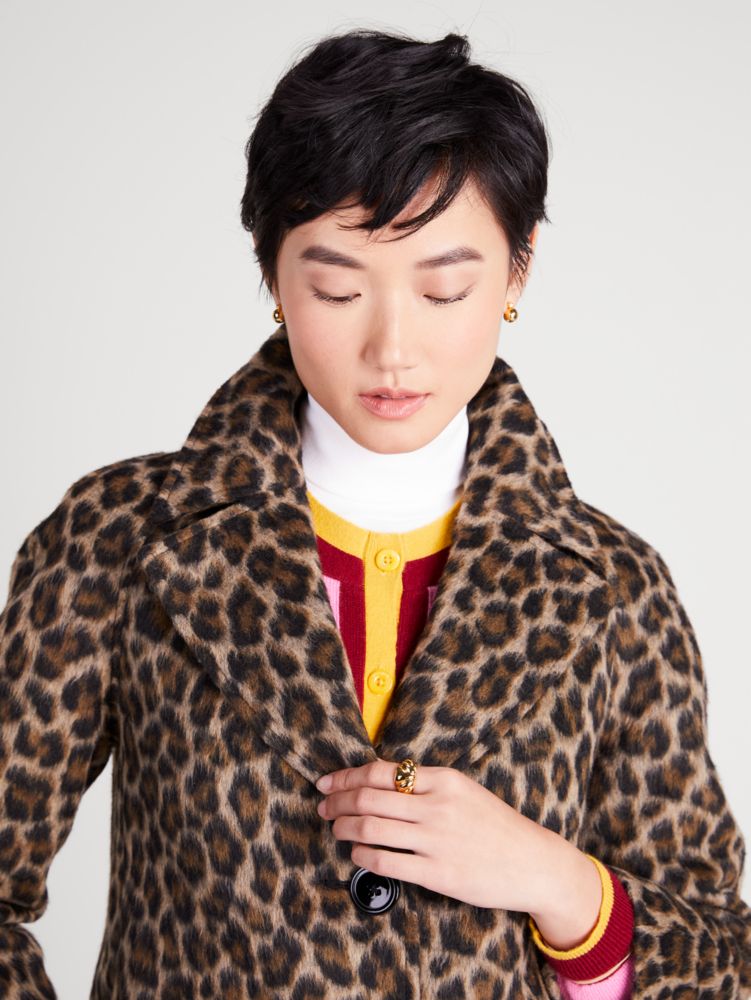 Arriba 90+ imagen kate spade leopard jacket