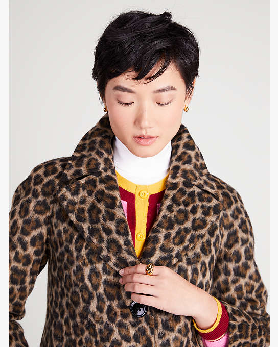 Arriba 90+ imagen kate spade leopard jacket
