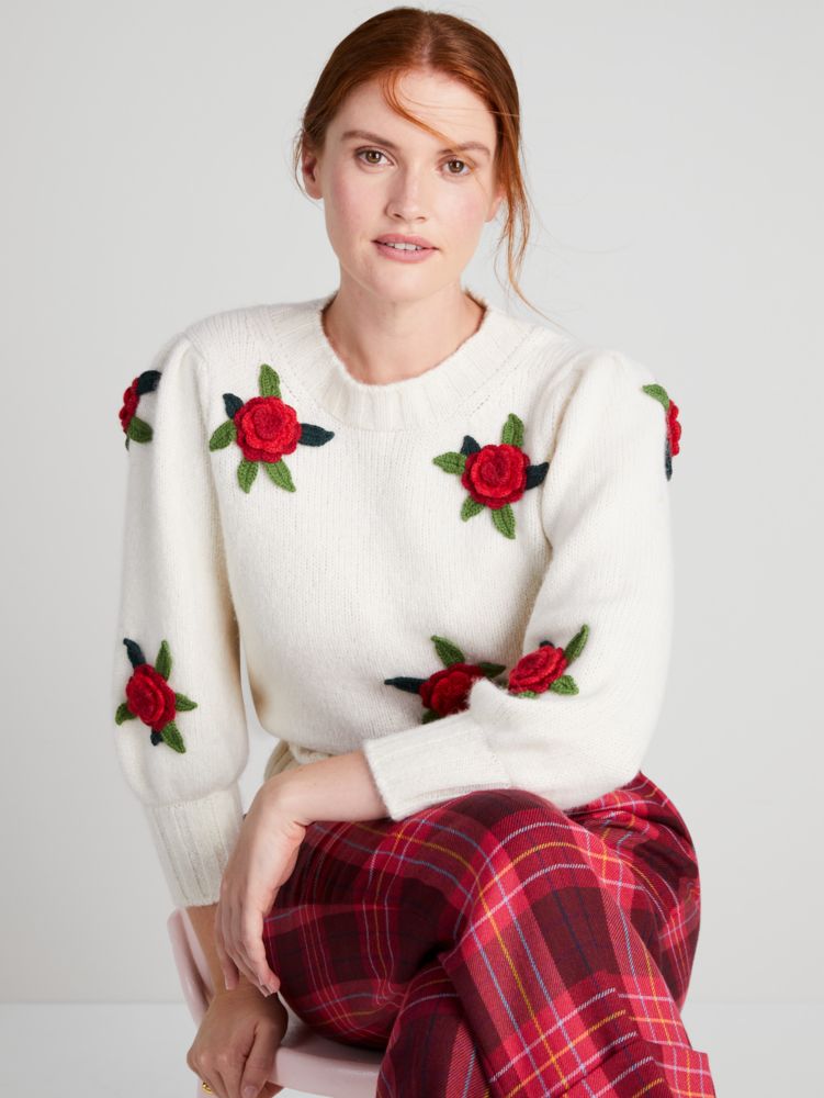 Crochet Roses Sweater | Kate Spade New York