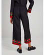 Rose Border Silk-blend Pants, Black, Product