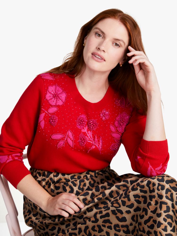 Embellished Floral Sweater | Kate Spade New York