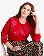 Embellished Floral Sweater, Engine Red, Product