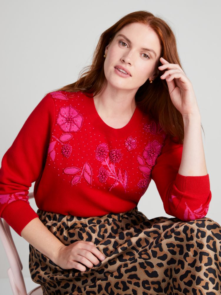 Embellished Floral Sweater | Kate Spade New York