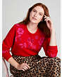 Embellished Floral Sweater, Engine Red, Product