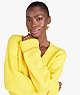 Tipped V-neck Sweater, Saffron Yellow, ProductTile