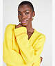 Tipped V-neck Sweater, Saffron Yellow, ProductTile