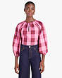 Greenhouse Plaid Top, Bright Honeysuckle, Product