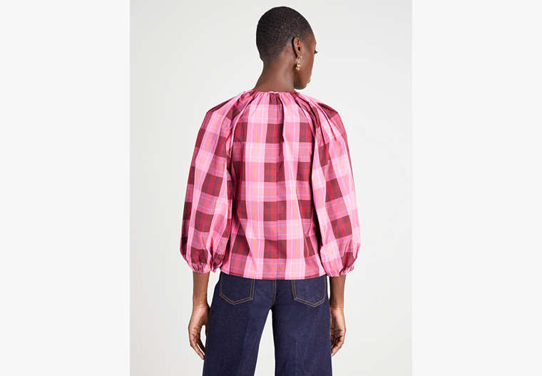 Greenhouse Plaid Top, Bright Honeysuckle, Product