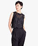 Floral Lace Shell, Black, ProductTile