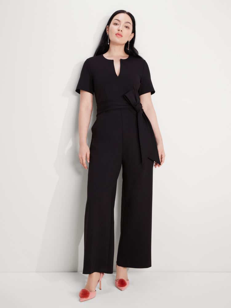 Ponte Split Neck Jumpsuit