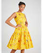 Bouquet Toss Smocked-waist Dress, Saffron Yellow, Product