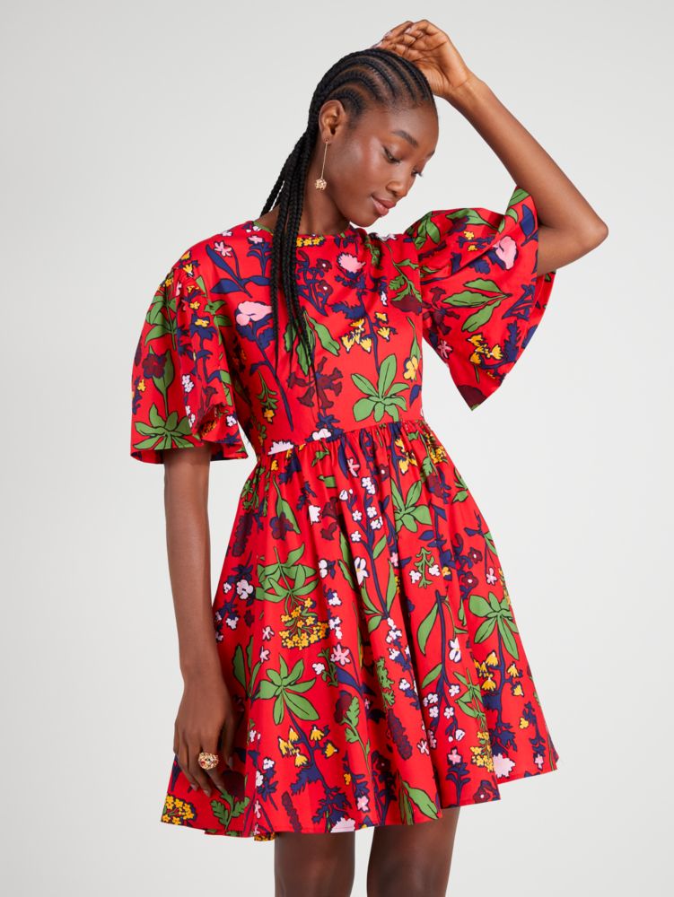 Botanical Garden Greenwich Dress, Engine Red, Product