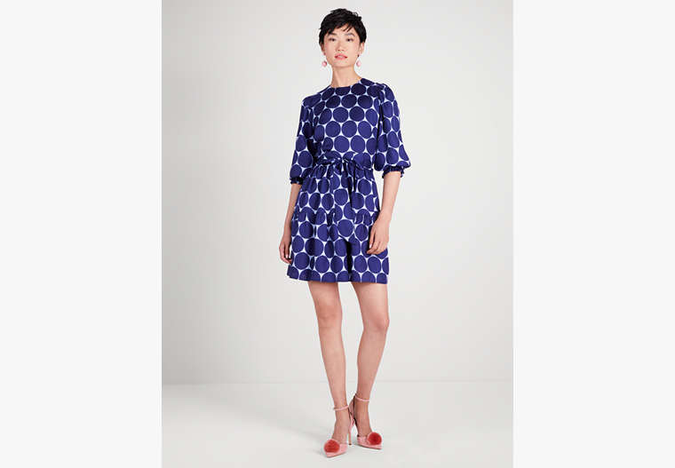 ジョイ ドット シルク ブレンド ツイル ドレス, Citrine Blue, Product
