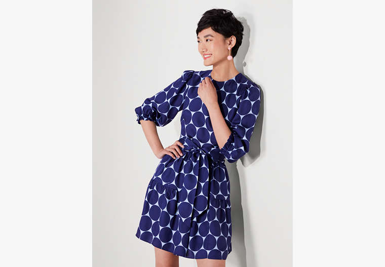 Joy Dot Silk-blend Twill Dress, Citrine Blue, Product