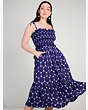 ジョイ ドット シルク ツイル スモック ドレス, Citrine Blue, Product
