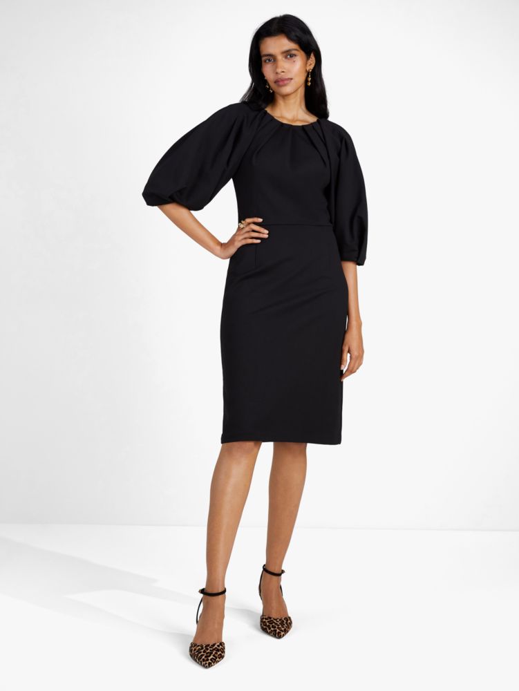 Ponte Pleatedshoulder Dress