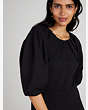 Ponte Pleated-shoulder Dress, Black, Product
