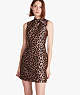 Leopard Jacquard Knott Dress, Roasted Cashew, ProductTile