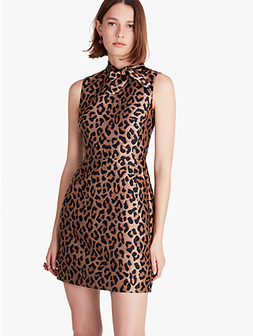 leopard jacquard knott dress, , rr_productgrid
