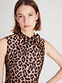 leopard jacquard knott dress, , s7productThumbnail