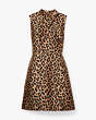 Leopard Jacquard Knott Dress, Roasted Cashew, Product