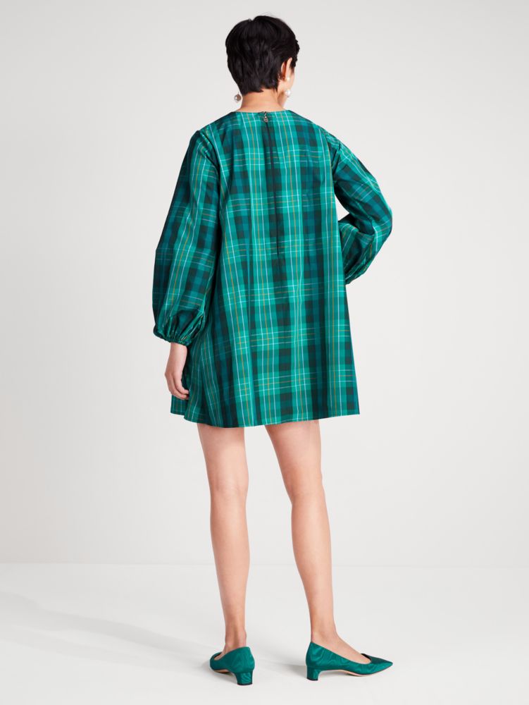 新品送料無料Lケイトスペードグリーンハウス チェック柄 Ella ドレス 