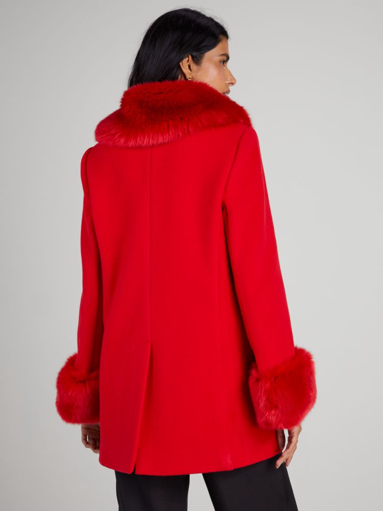 Faux Fur Trim Anita Coat | Kate Spade New York